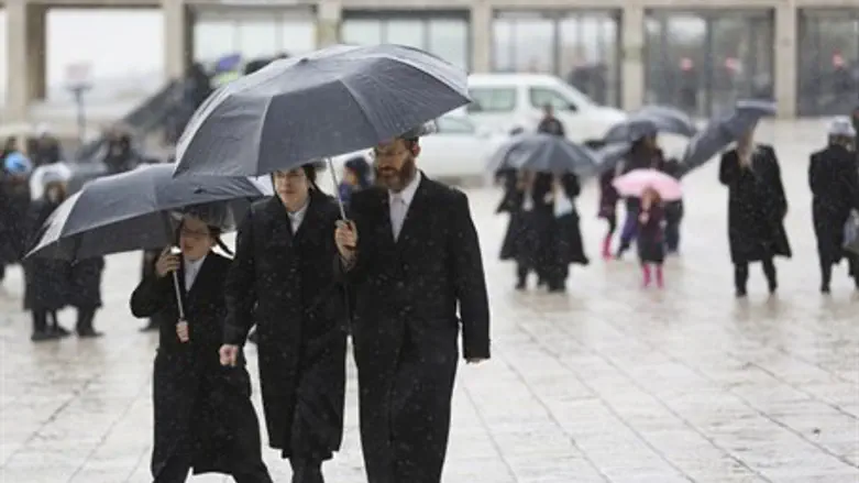 Rain at the Kotel