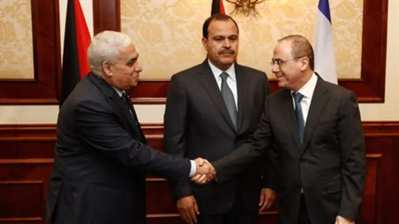 Silvan Shalom, Jordan and PA ministers (file)