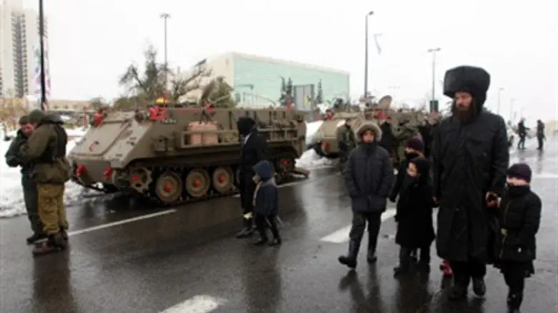 Military APCs in Jerusalem