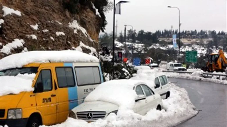 Cars block Highway 1