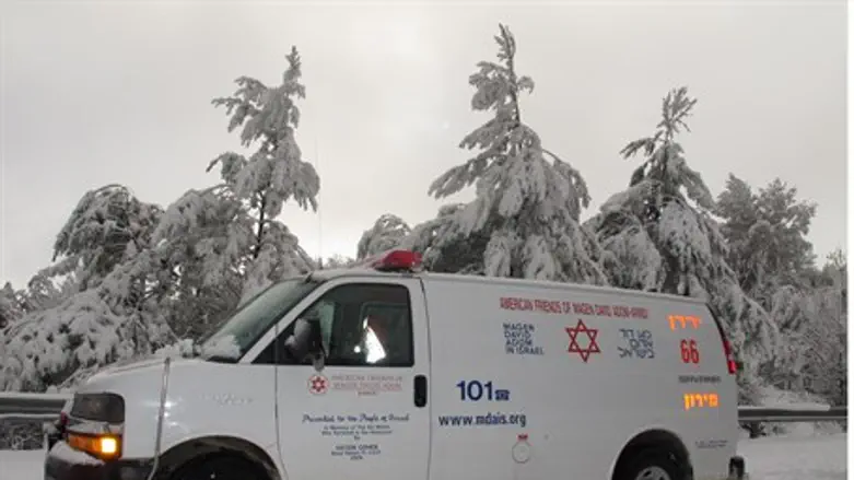 Ambulance in snow (file)