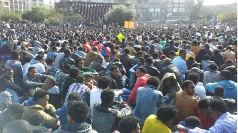 African protest in Tel Aviv Sudnay
