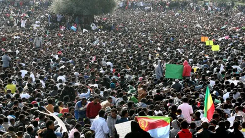 הפגגנת המסתננים בכיכר רבין