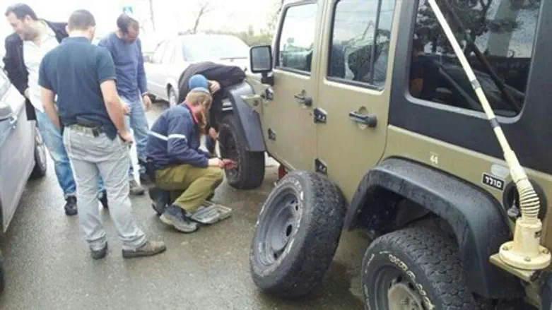 הרכב הצבאי שניזוק