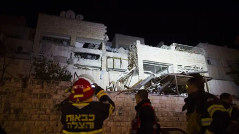 Scene of gas explosion in Jerusalem