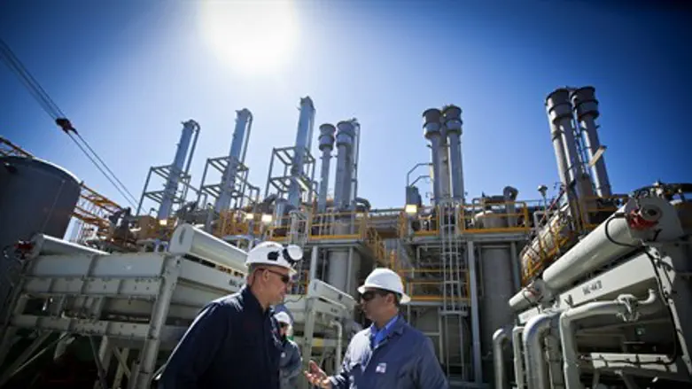 Workers at Israel's Tamar gas field (illustra