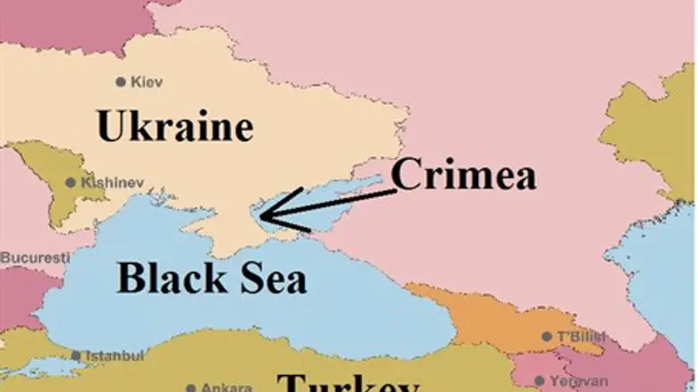 Map of Russia and Ukraine