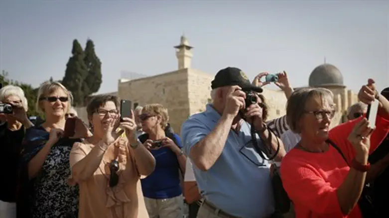Foreign tourists take in Jerusalem's Old City
