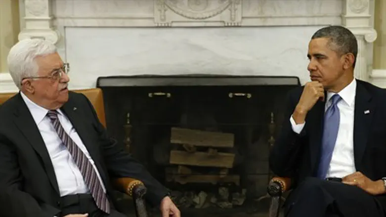 Mahmoud Abbas meets with Barack Obama, March 