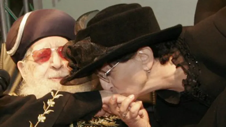 Rabbi Ovadia Yosef and daughter Adina Bar-Sha