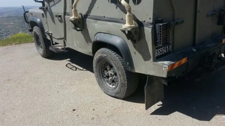 רכבו של מח"ט שומרון שצמיגיו נוקבו