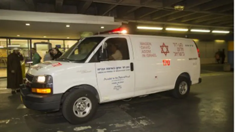 l.Ambulance at Shaarei Tzedek hospita