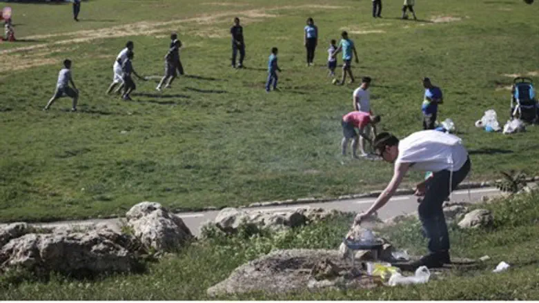 Barbecues and soccer in Sacher Park (file)