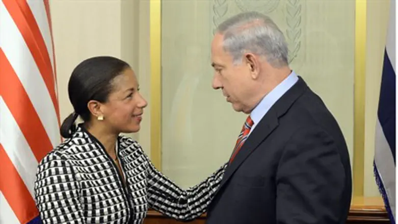 Susan Rice (L) with Prime Minister Binyamin N