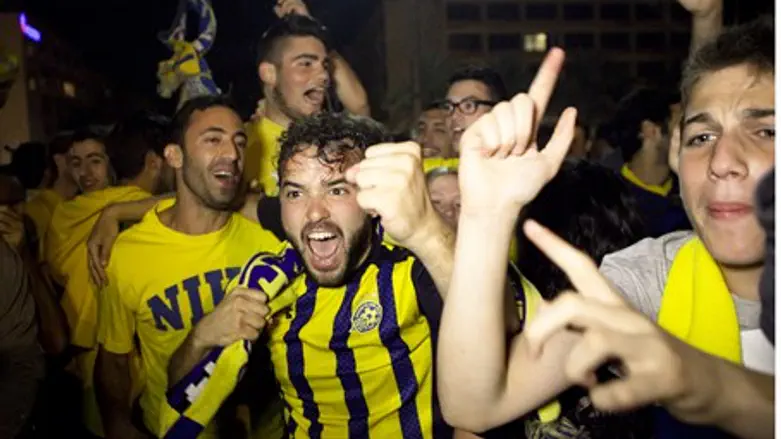 Celebrating Euroleague victory in Tel Aviv