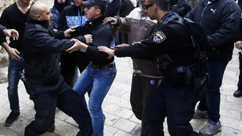 Police face Arab activists by Temple Mount