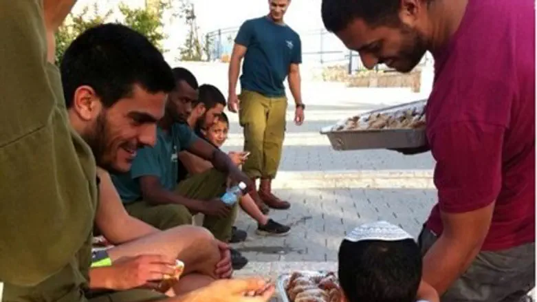 Feeding hungry soldiers