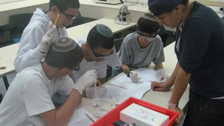 תלמידים לומדים בתיכון