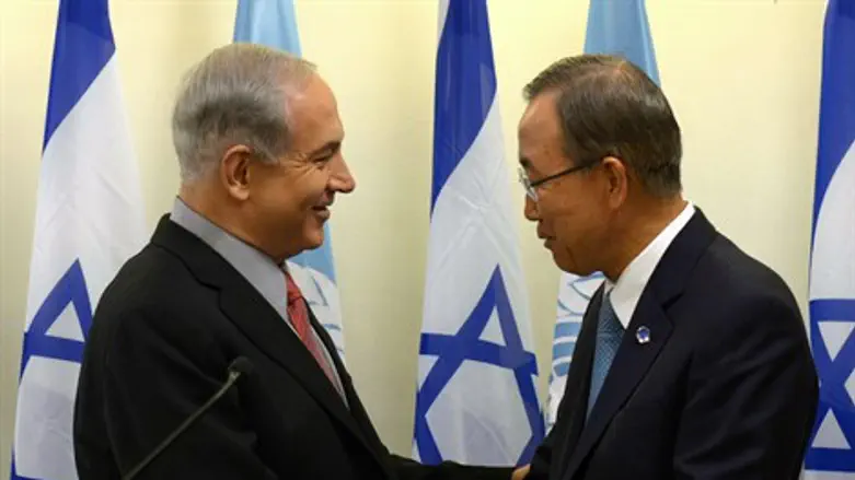 נתניהו ובאן, הלילה במטה האו"ם