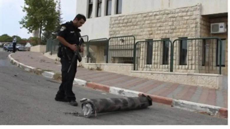 Rocket shrapnel in Etzion Bloc