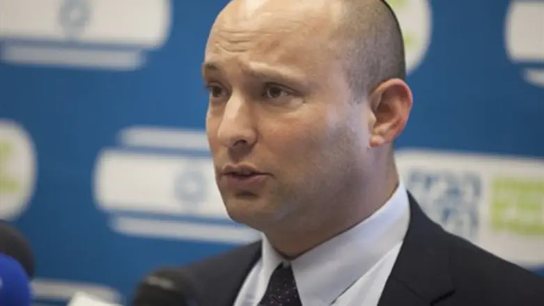 Naftali Bennett at a Jewish Home meeting