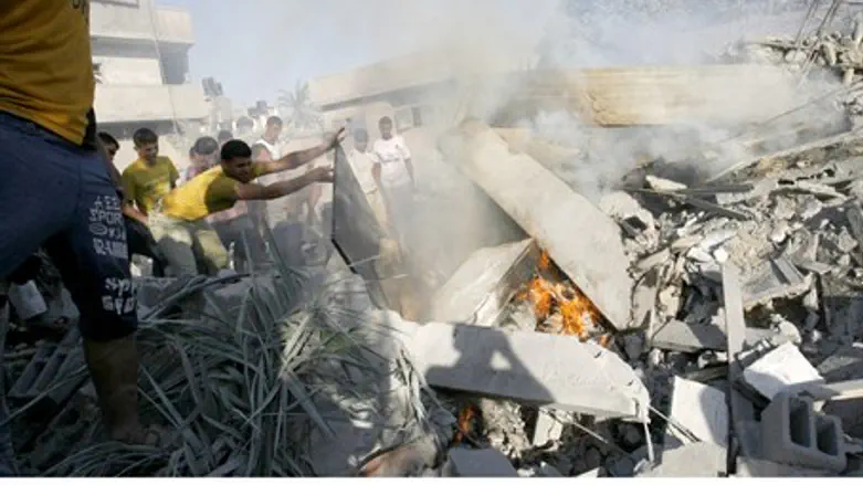 Site of Israeli air strike in Gaza (file)