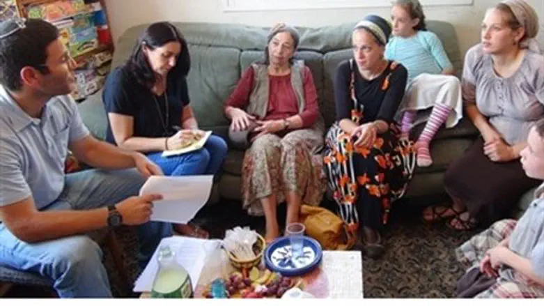 Regev (2nd right) at Beit Yehonatan