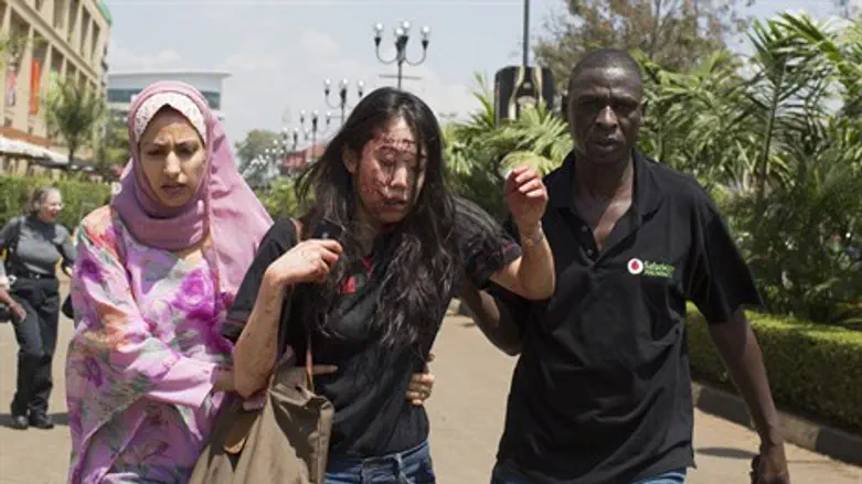 Injured woman evacuated from site of terroris