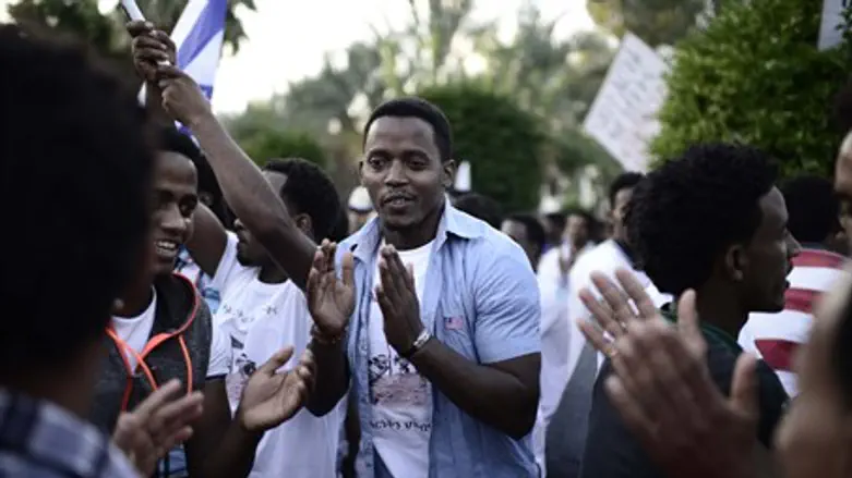 Illegal immigrants from Eritrea in Tel Aviv