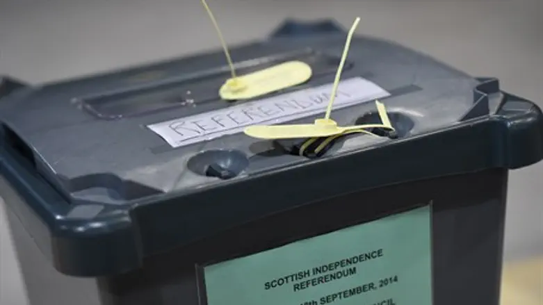Ballot box in Scotland referendum