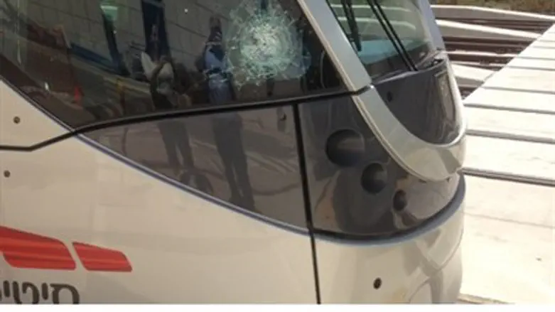 Light Rail car attacked.