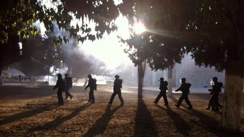 שוטרים בהר הבית, הבוקר