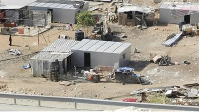 Illegal Palestinian building in Area C