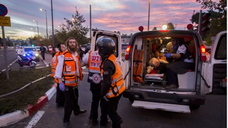 Paramedics arrive at the scene of the attack