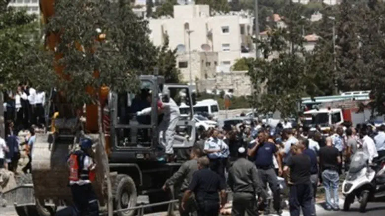 Место теракта в Иерусалиме