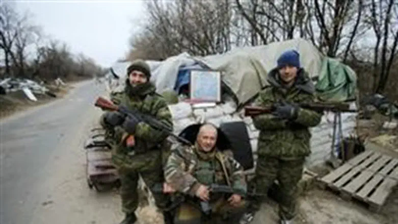 Блокпост пророссийских террористов возле Доне