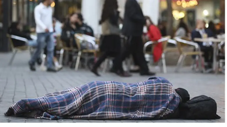Homeless man in Jerusalem