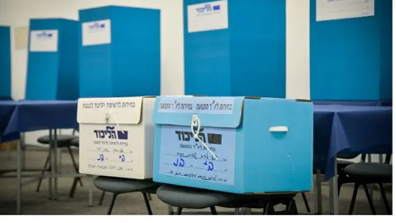 Likud primaries ballot boxes