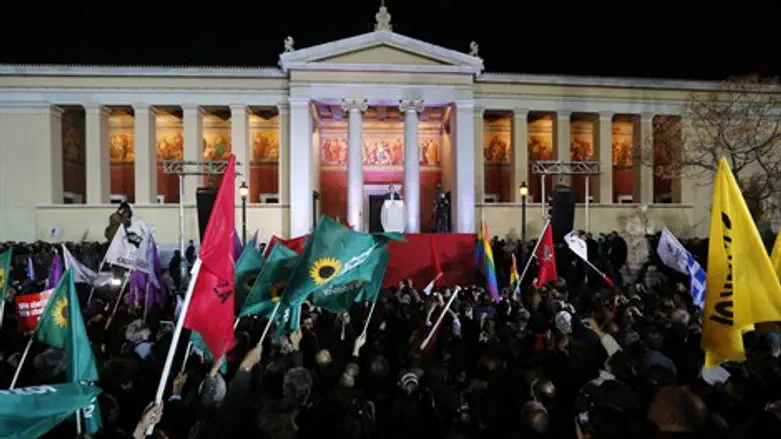 חגיגות קצרות מועד. תומכי המפלגה הזוכה ביוון