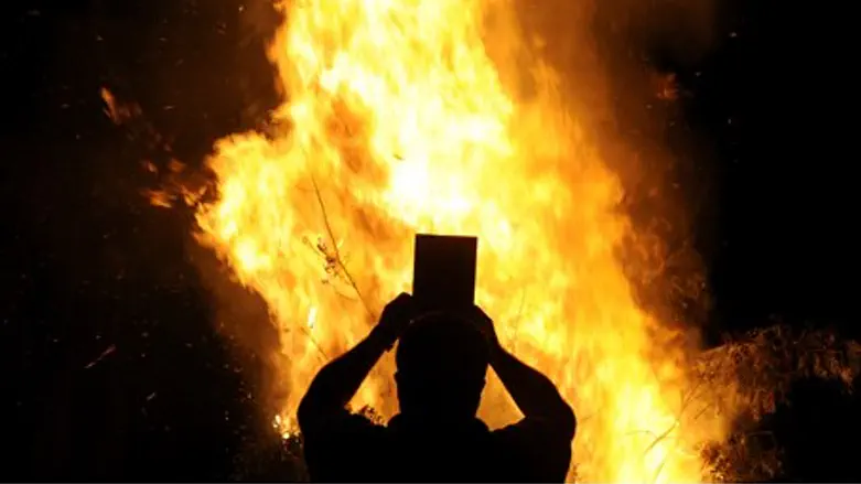 Book burning (illustration)