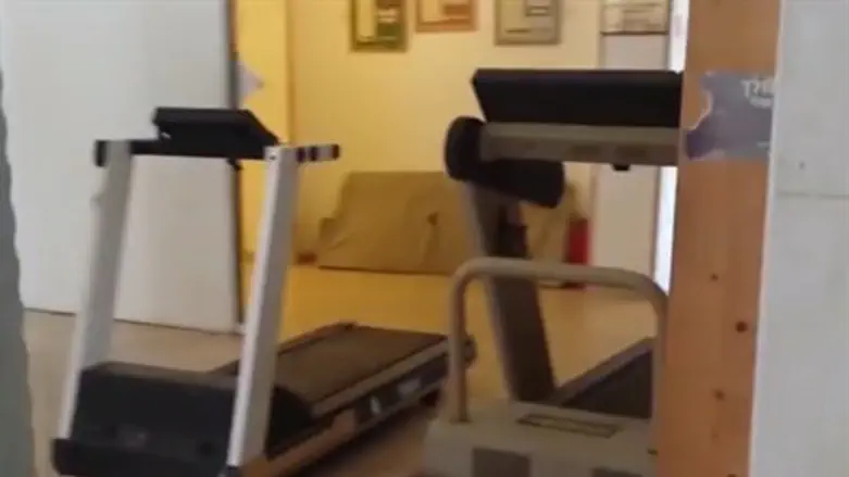 Exercise equipment placed in the yeshiva