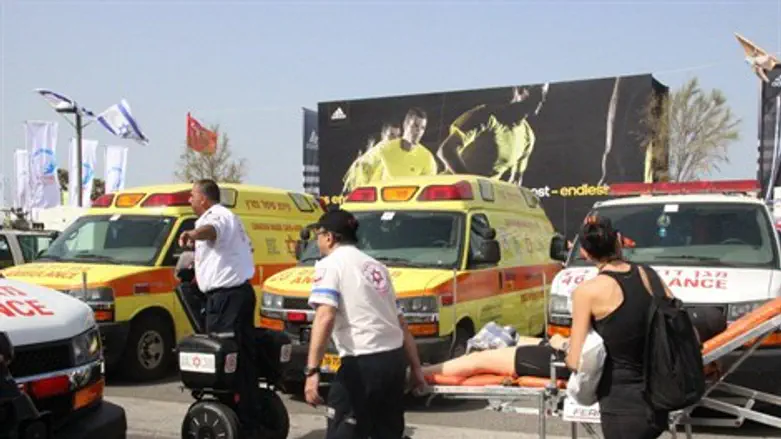 פינוי הפצועים במרתון תל אביב הקודם