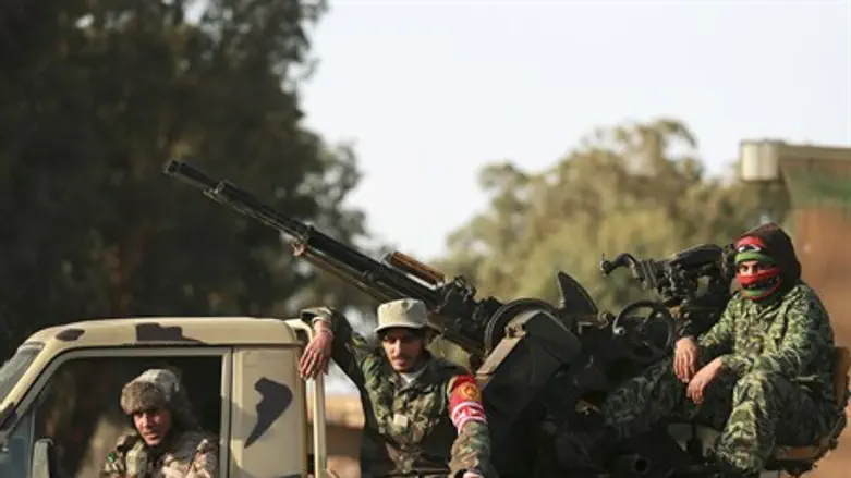 Libyan pro-government forces in Benghazi