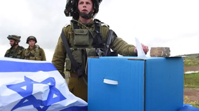 IDF Soldier voting on base