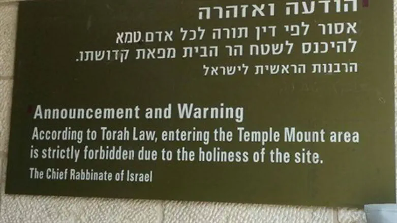 The Temple Mount sign