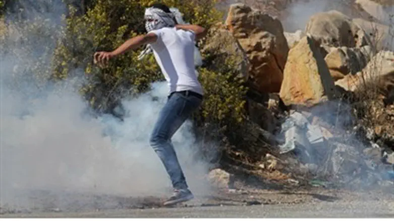 Arab throws rocks (file)