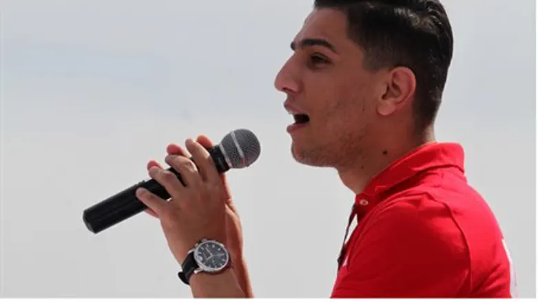 Mohammed Assaf at UN event in Gaza