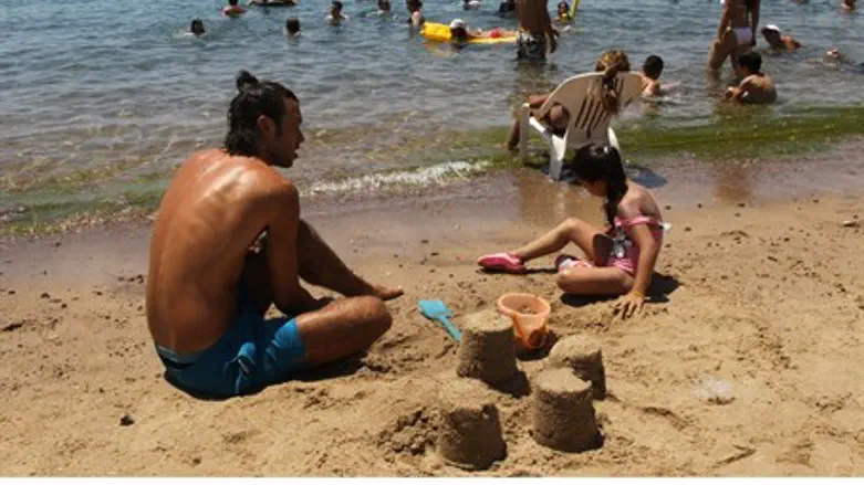 Eilat beach glows in the sun (file)
