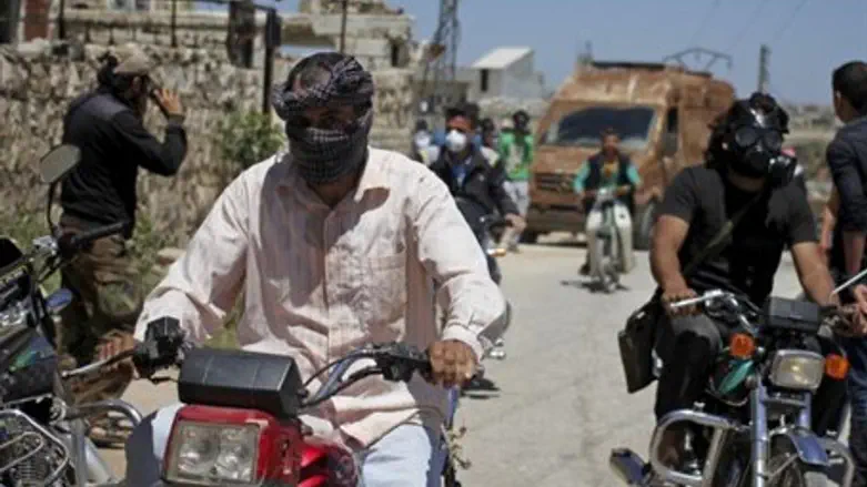 Villagers in Idlib during chlorine offensive/