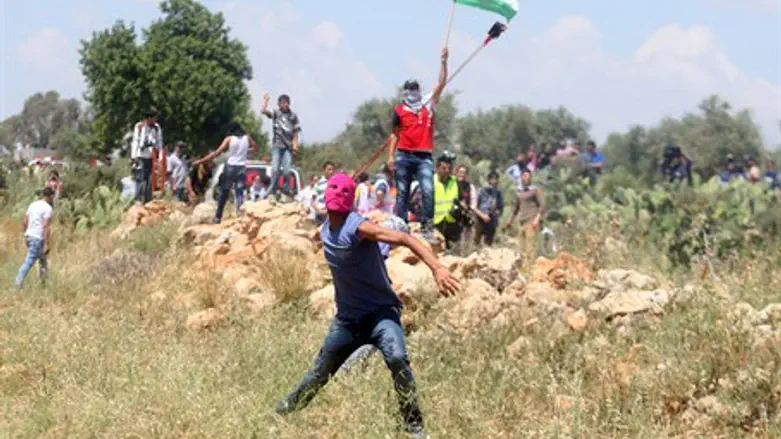 "Nakba Day" rioters near Ramallah